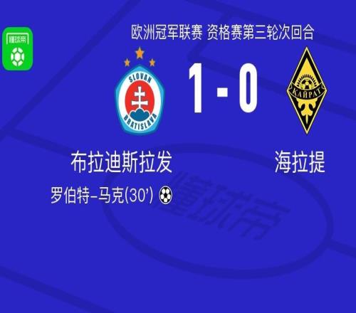 布拉迪斯拉发1-0海拉提，罗伯特-马克一剑封喉